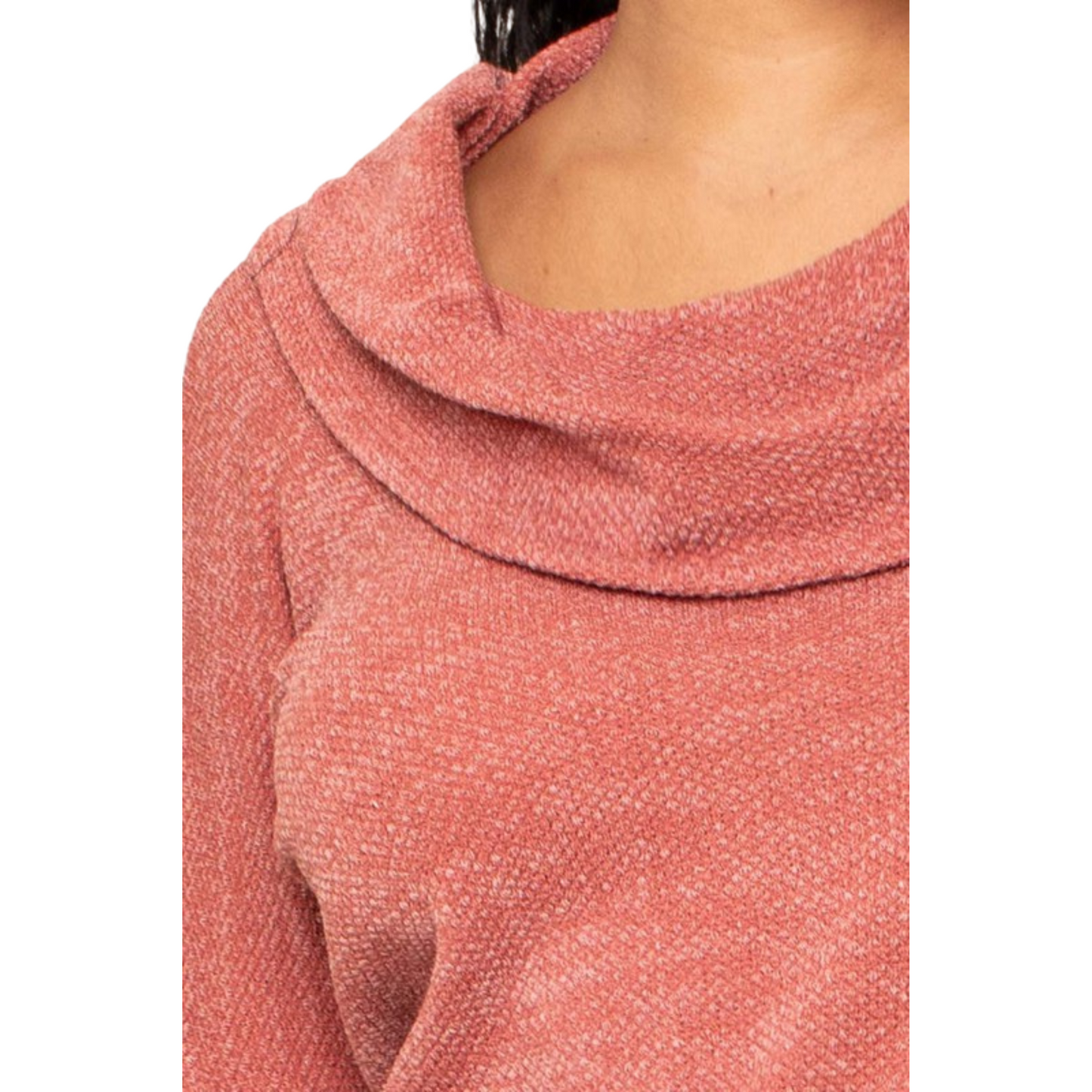 Symphony Caul Neck Knit Top (Black & Taupe S-L)