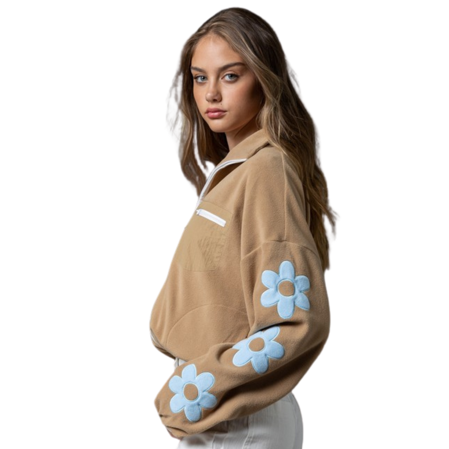 Paper Moon Daisy Patch Zip Hoodie (S-L)