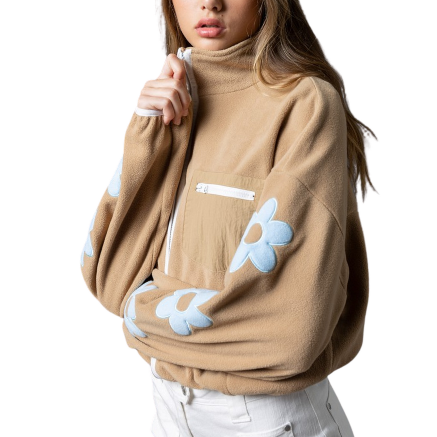 Paper Moon Daisy Patch Zip Hoodie (S-L)