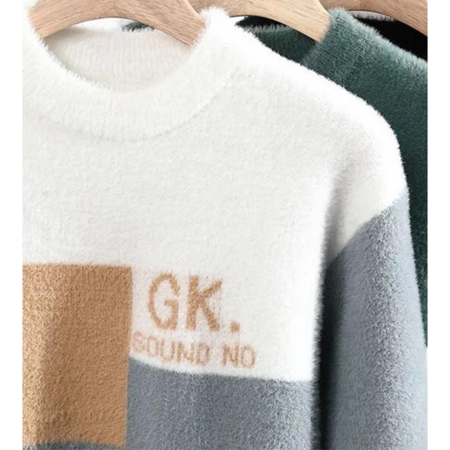 Song and Soul Crew Sweater Wool (Taupe & Army Green, M-3XL)