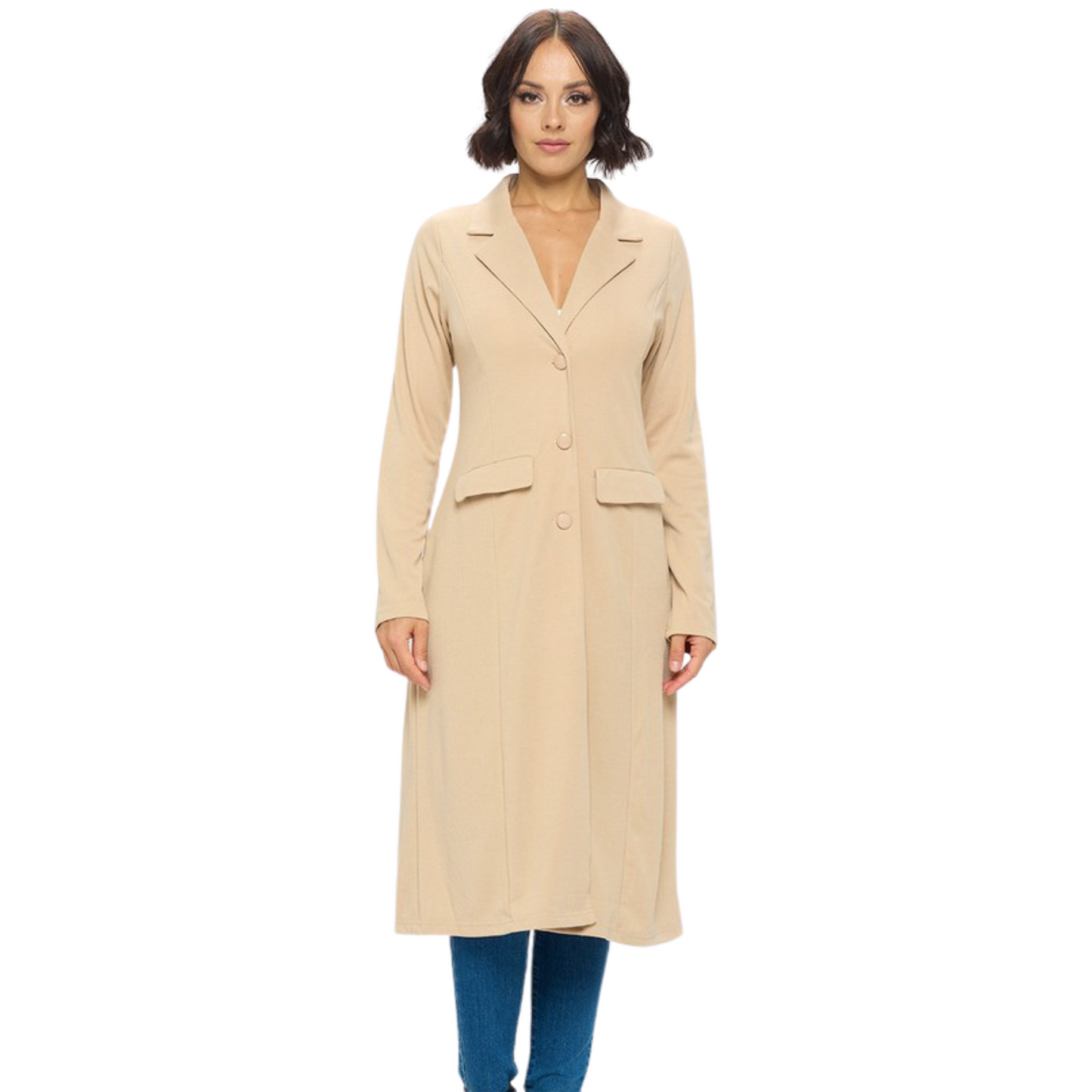 Ever B Light Weight Trench Coat Beige & Black S-L