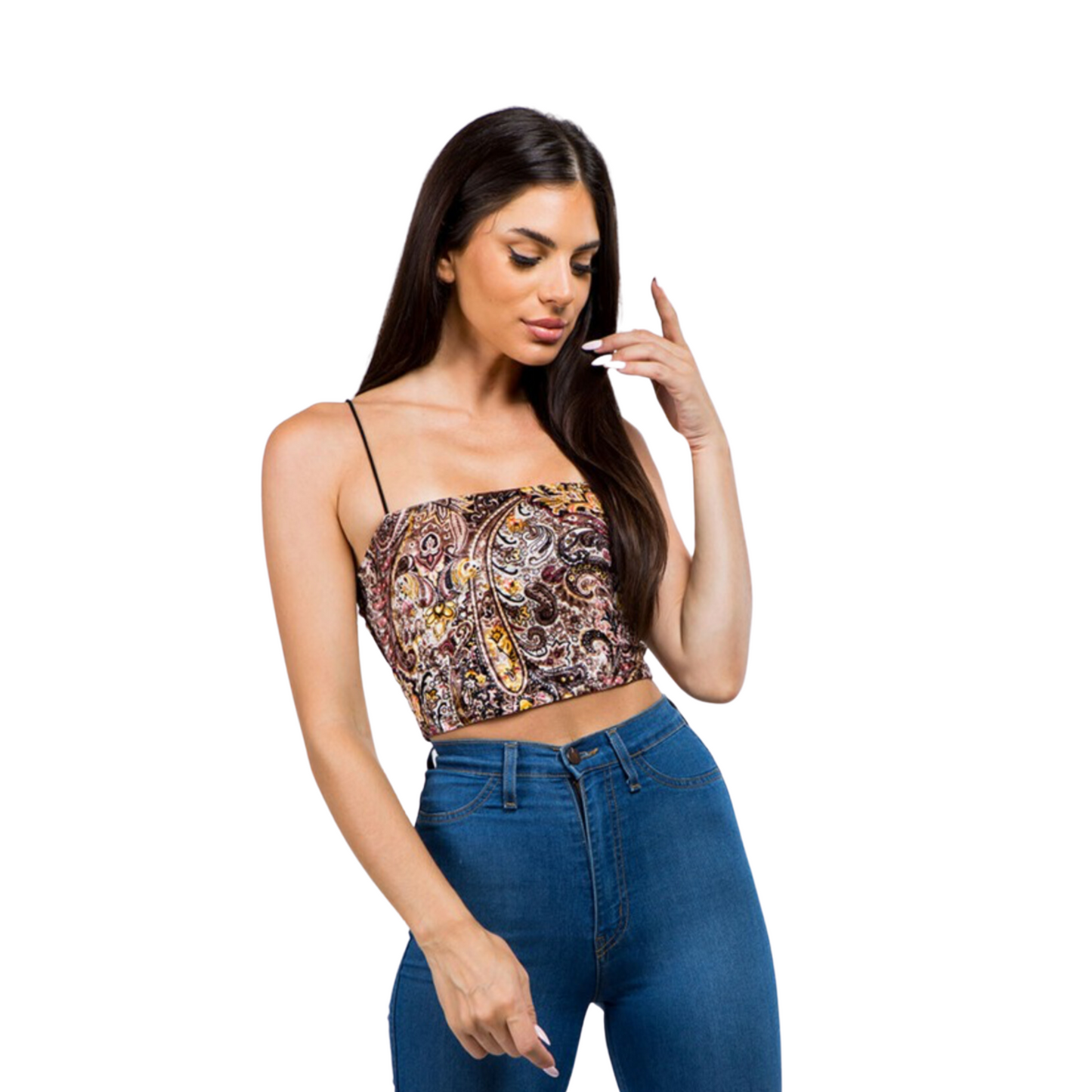Suede Printed Crop Top (Available in two different prints )