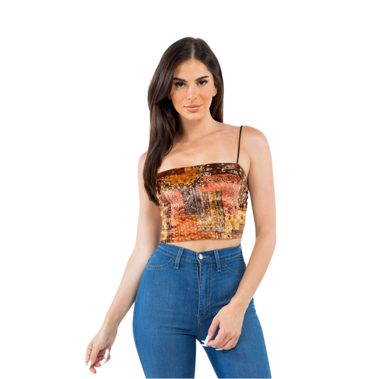 Suede Print Crop Top