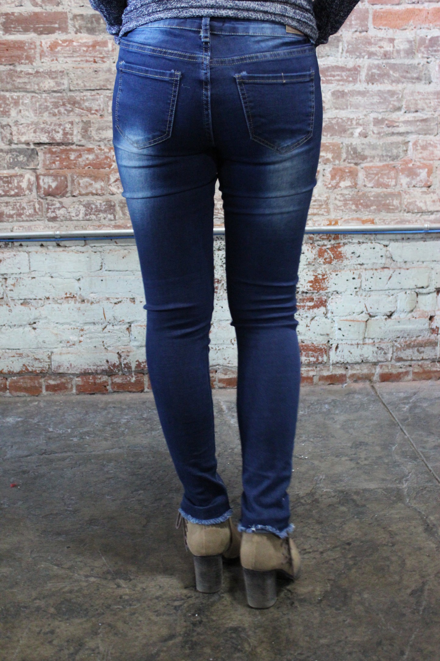 Denim Couture Classic Skinny Jeans Distressed Dark Blue (0-15)