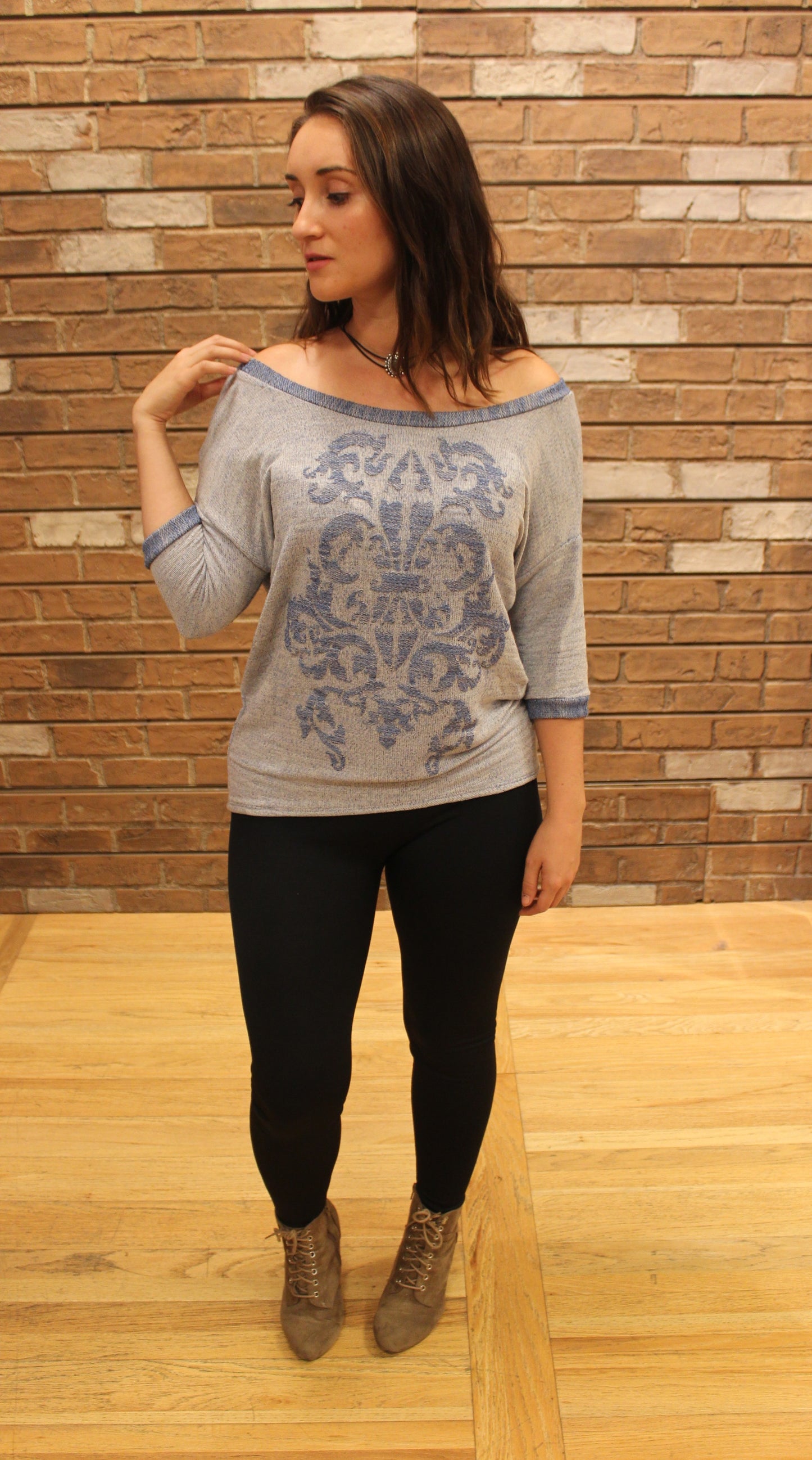 Blu Pepper Knit Top W/ Cross Straps (S-L)