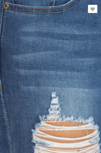 Denim Couture Classic Skinny Jeans Medium Distressed Denim (0-15)