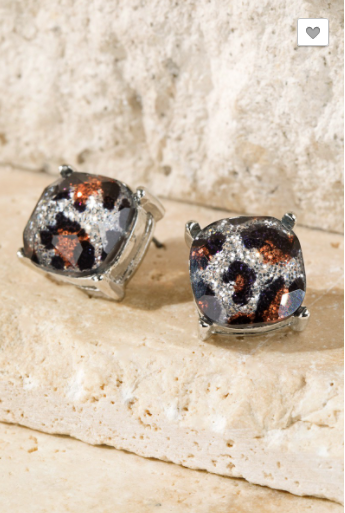 ITS Leopard Print Glass Stud Earring