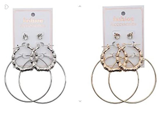 Fashion Accessories Hoop Earring Set (Gold or Silver)