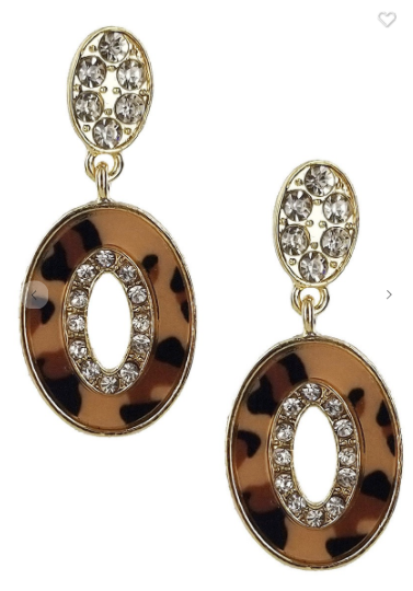 Leopard Dangle Earrings (Grey, Light or Dark Leopard)