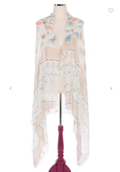 Lightweight Geometric Print Scarf