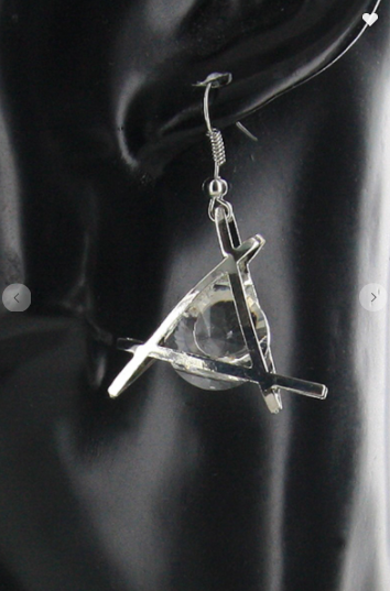 Glass Bead Dangle Earrings (Gold or Silver)