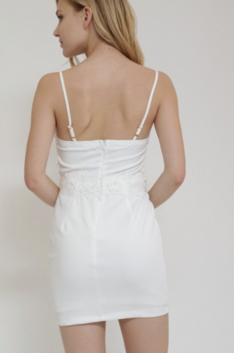 California Dress W/ Floral Embroidery (Navy or White S-L)