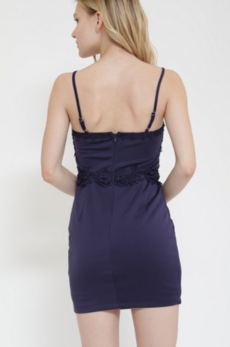 California Dress W/ Floral Embroidery (Navy or White S-L)