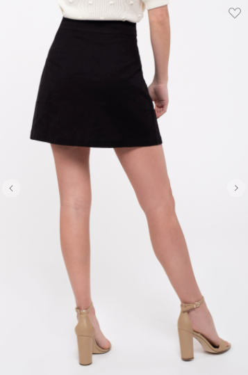 Blu Pepper Mine Mini Skirt W/ Button Front Pockets Black OR Olive (S-L)