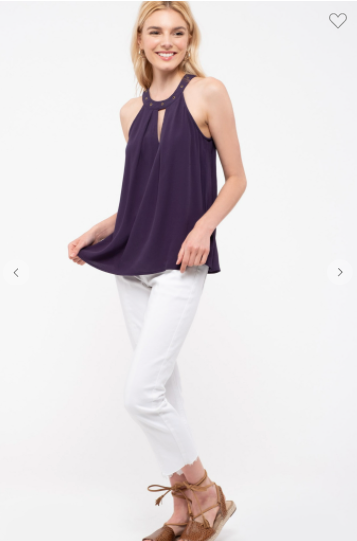 Blu Pepper Sleeveless Top Navy (Available in Sizes S-L)