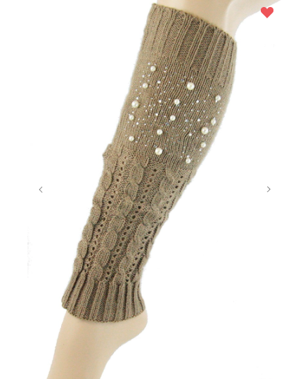 Beaded Pearl Leg Warmer / Boot Cuff (6 Different Colors!)