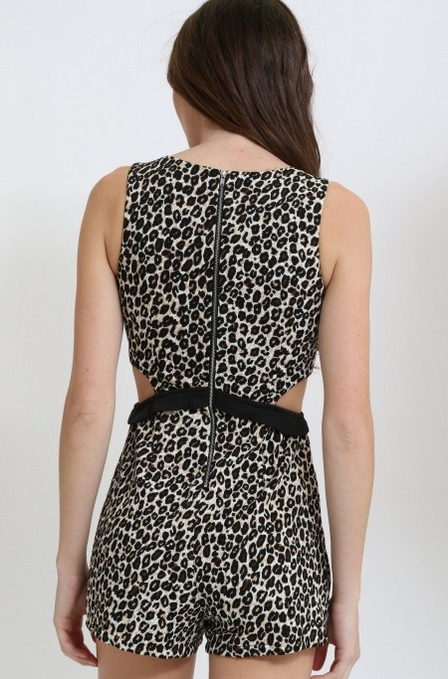 Depri Leopard Print Romper W/ Side Cut Out's (S-L)