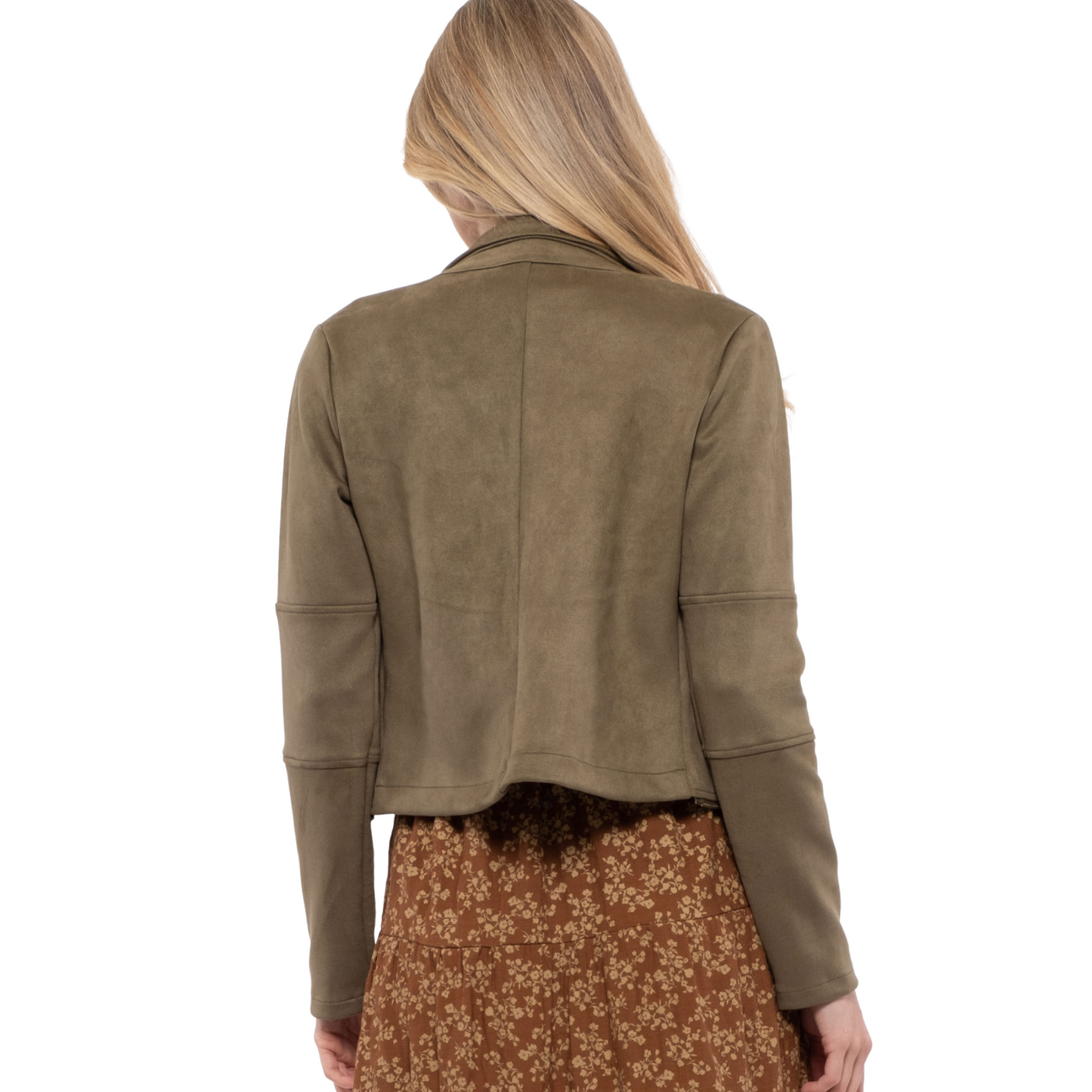 Mine Zipper Hemmed Suede Jacket (4 Colors! S-L)