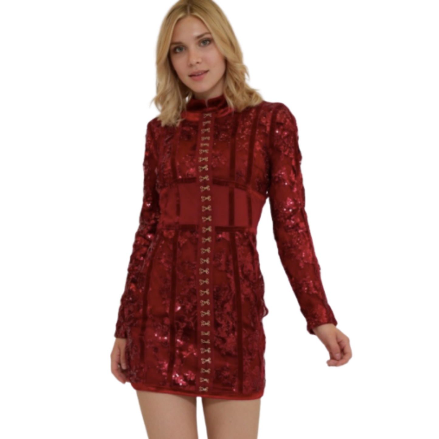 Xtaren Sequin Dress Black or Burgundy (S-L)