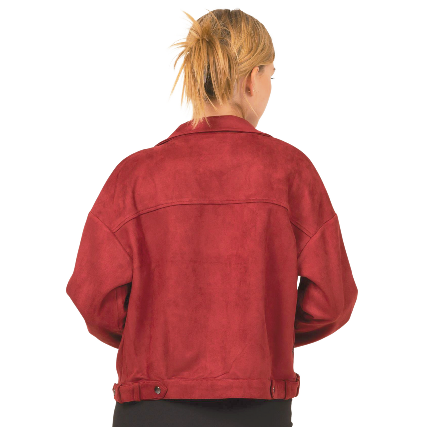 Hyfve Suede Motto Jacket Maroon or Black (XS-L)