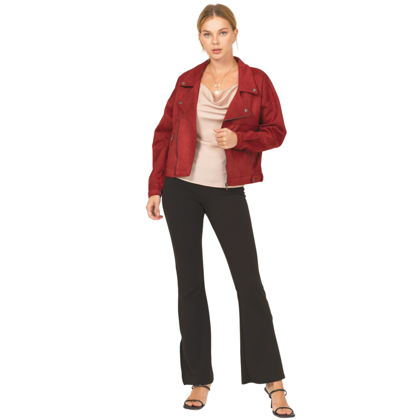 Hyfve Suede Motto Jacket Maroon or Black (XS-L)
