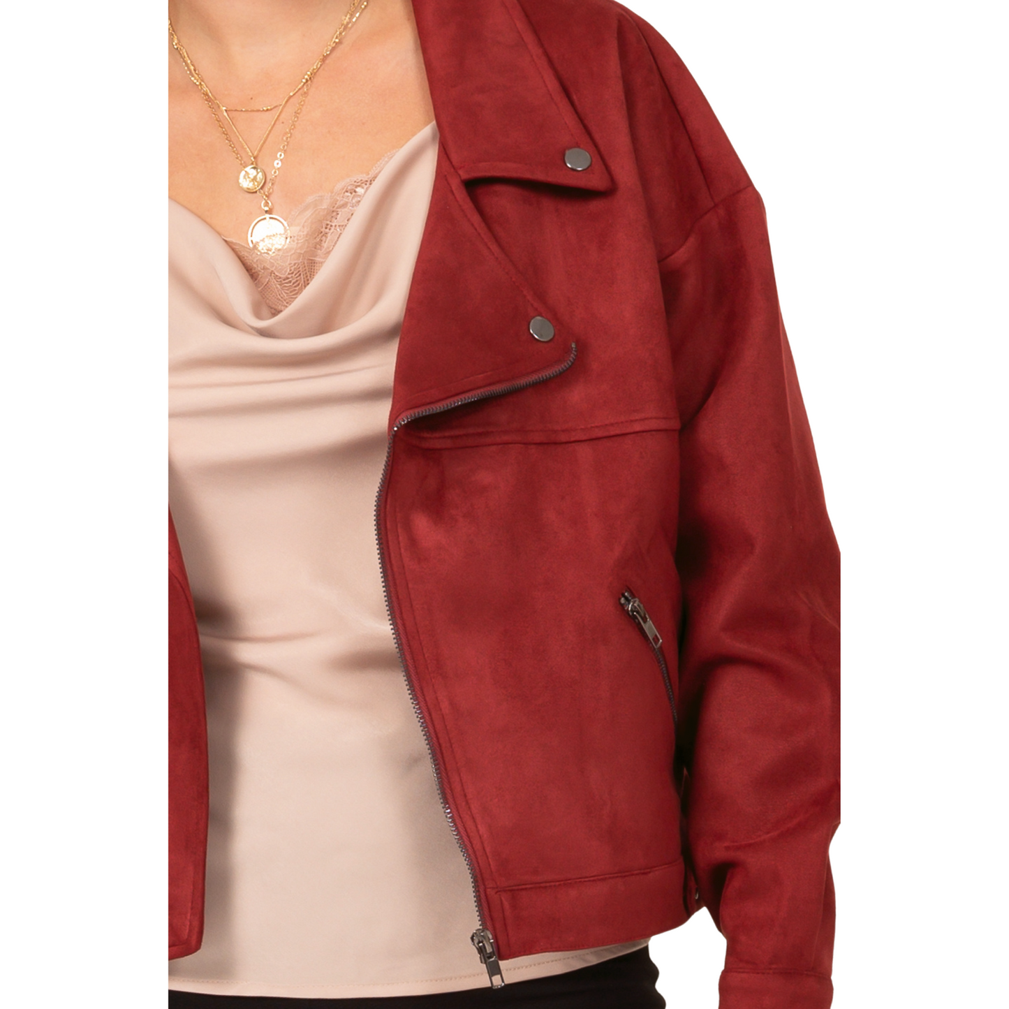 Hyfve Suede Motto Jacket Maroon or Black (XS-L)