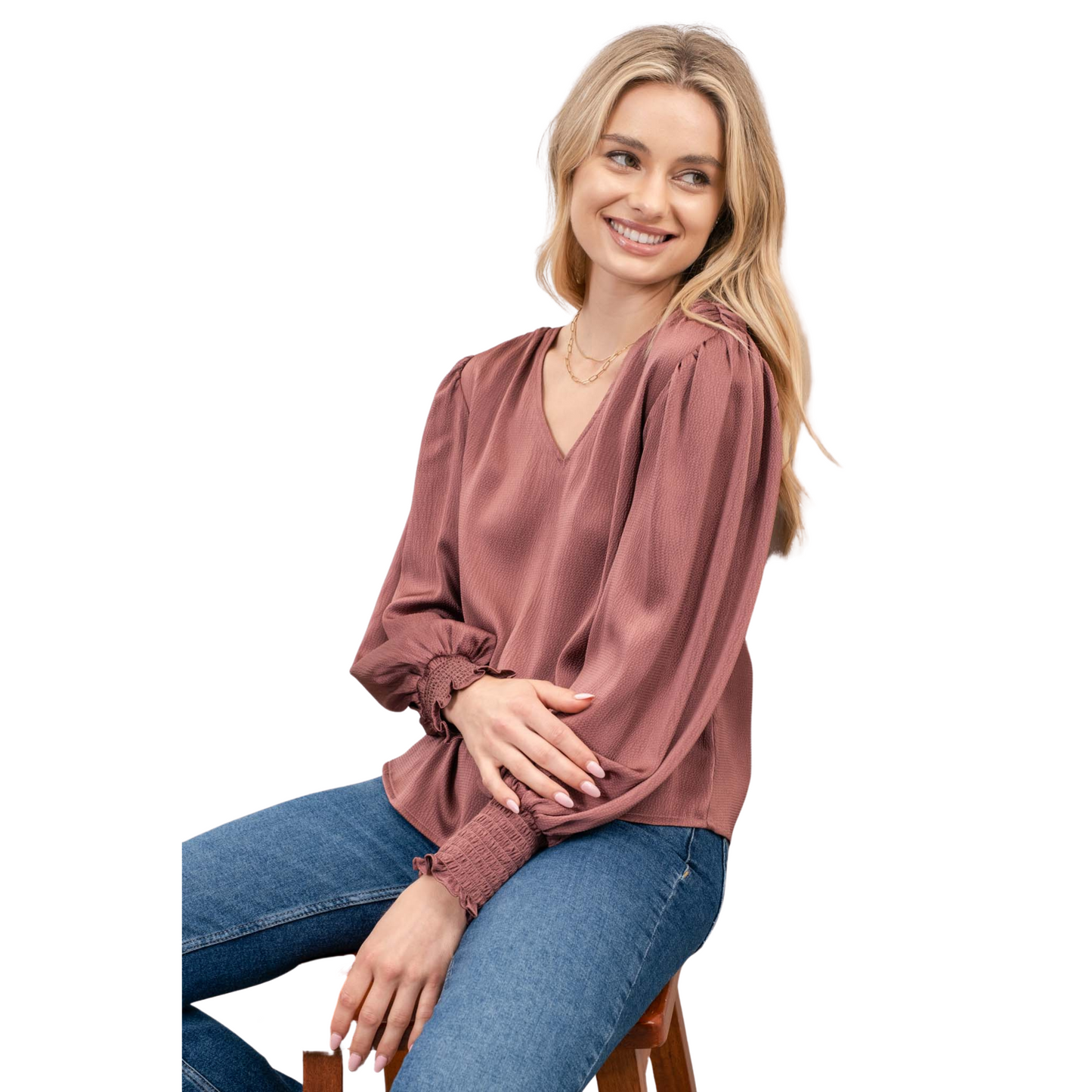 Blu Pepper Satin Rust Maroon Top (S-L)