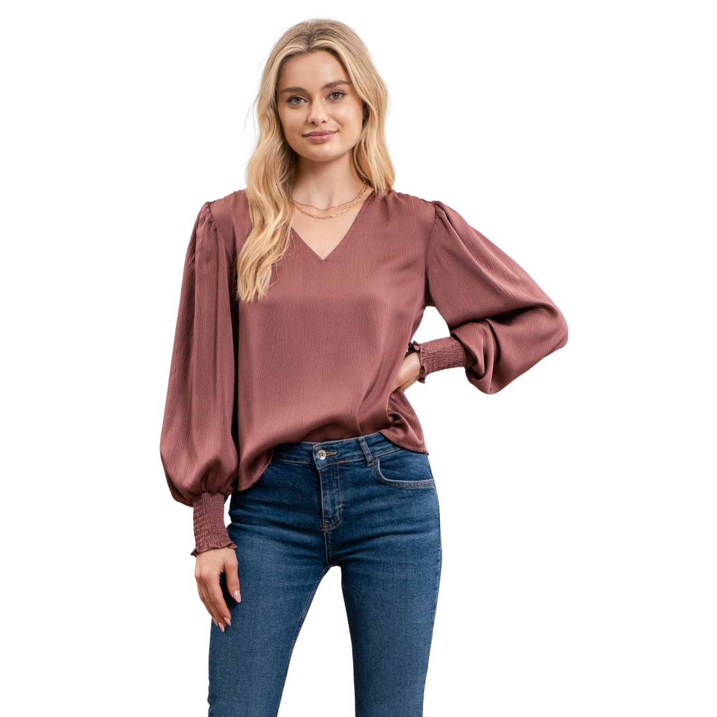 Blu Pepper Satin Rust Maroon Top (S-L)