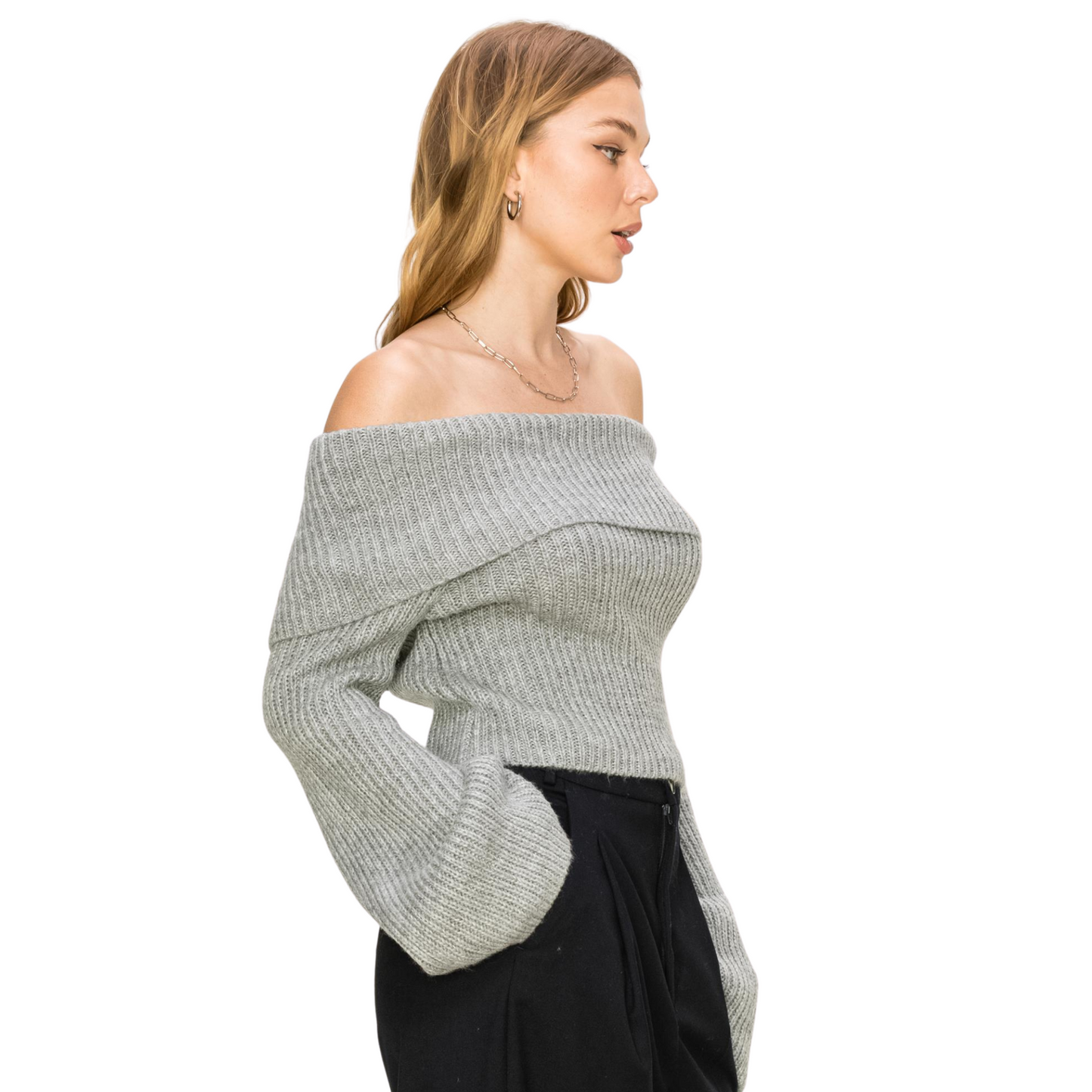 Hyfve Knit Turtle Neck Sweater W/ Bell Sleeves (3 Colors! S-L)
