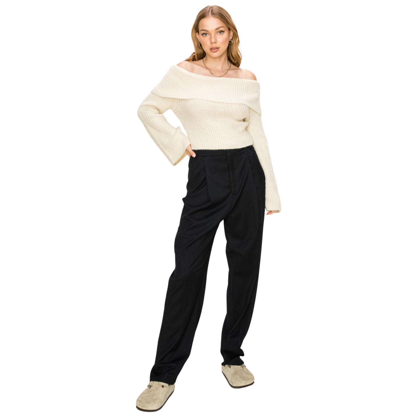 Hyfve Knit Turtle Neck Sweater W/ Bell Sleeves (3 Colors! S-L)