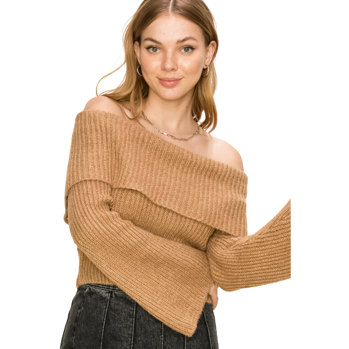 Hyfve Knit Turtle Neck Sweater W/ Bell Sleeves (3 Colors! S-L)