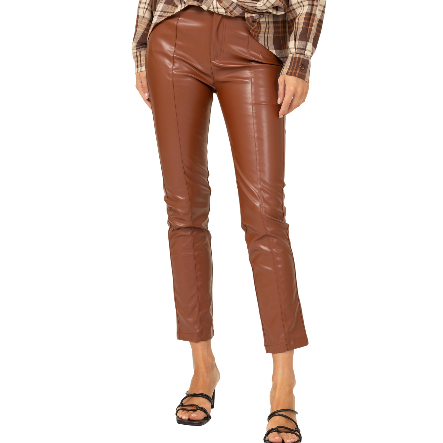 Fashion on Earth P-Leather Pants Brown or Khaki (S-L)