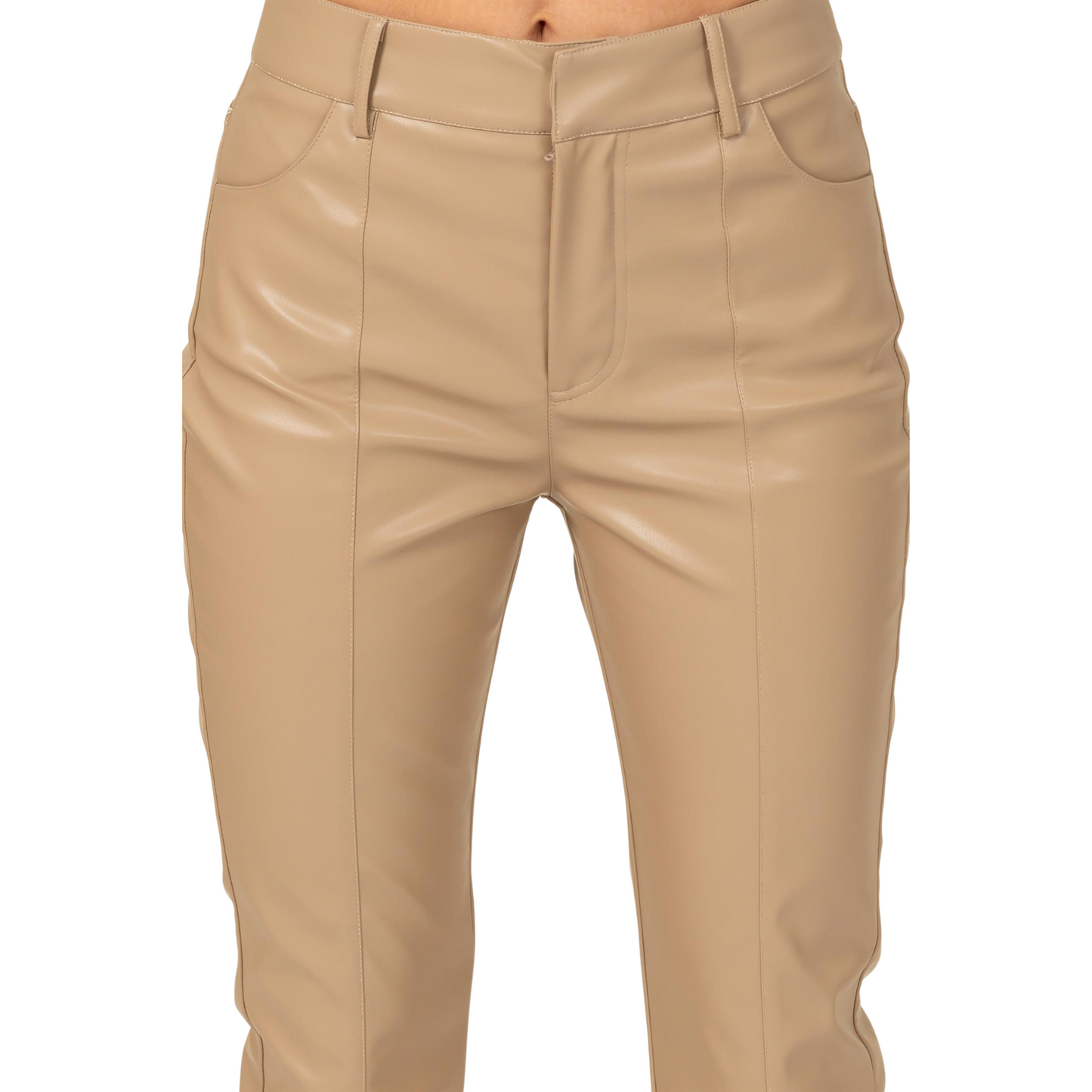 Fashion on Earth P-Leather Pants Brown or Khaki (S-L)