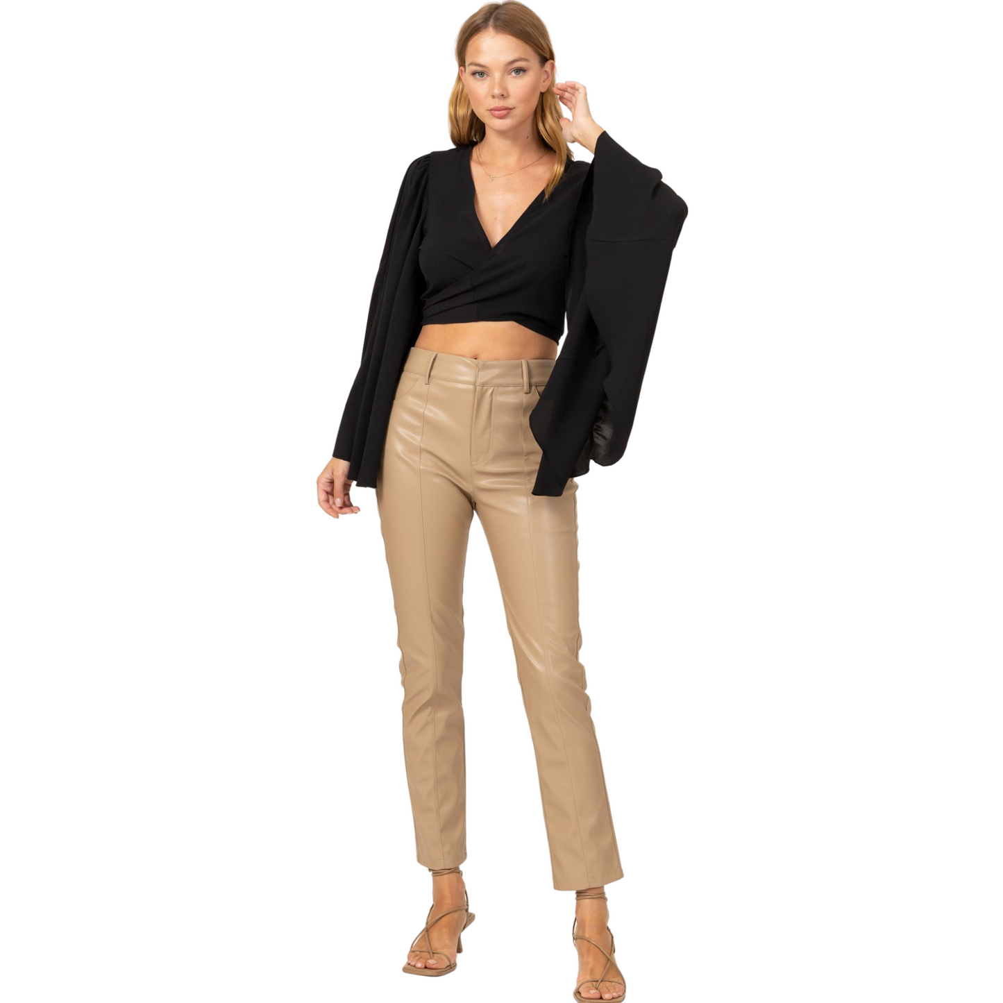 Fashion on Earth P-Leather Pants Brown or Khaki (S-L)