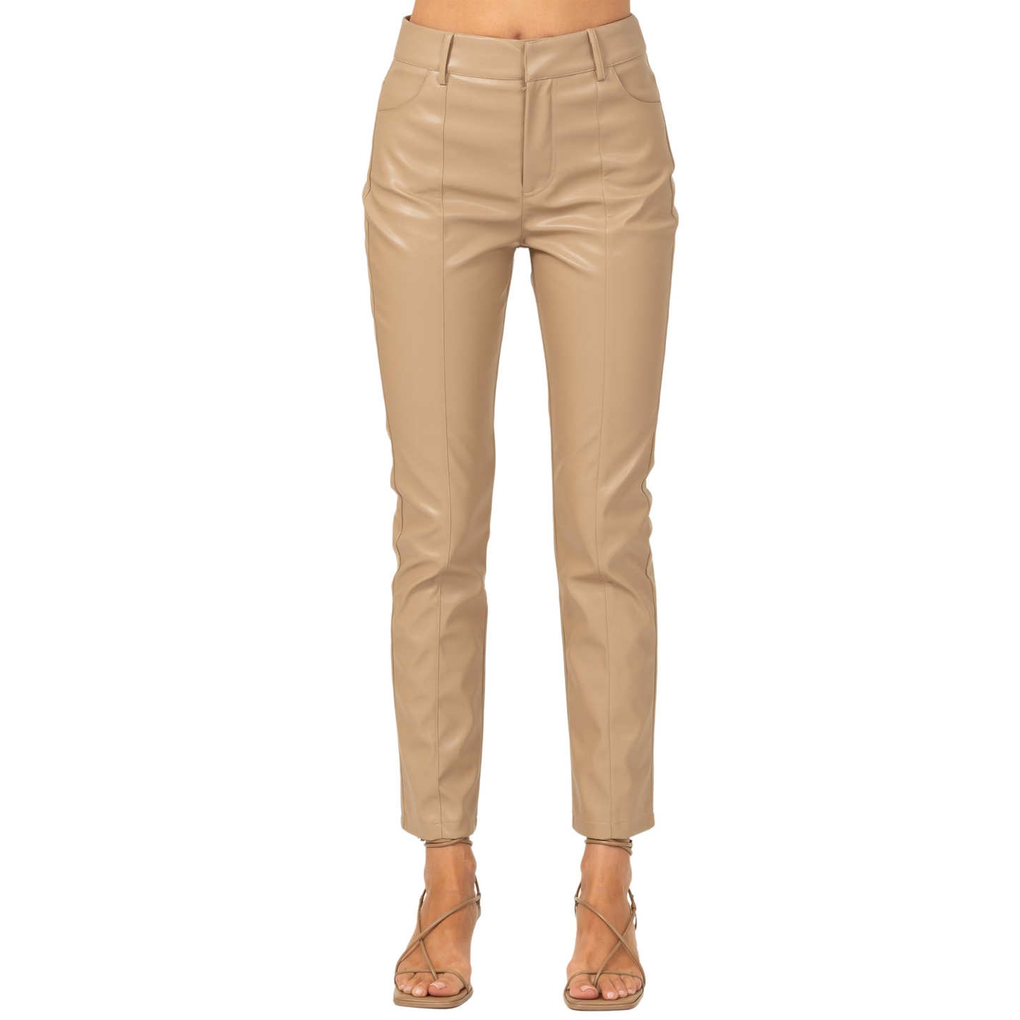 Fashion on Earth P-Leather Pants Brown or Khaki (S-L)