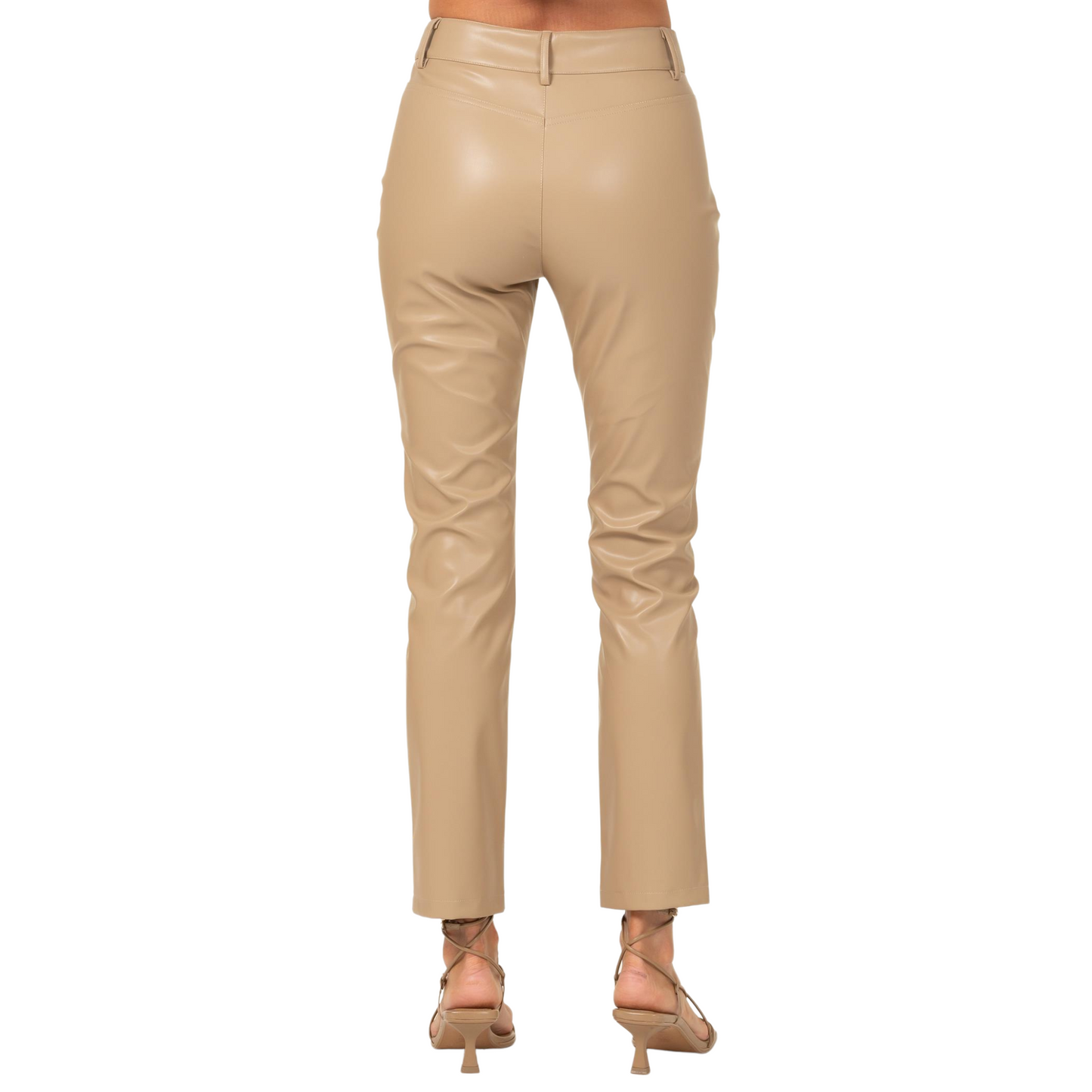Fashion on Earth P-Leather Pants Brown or Khaki (S-L)