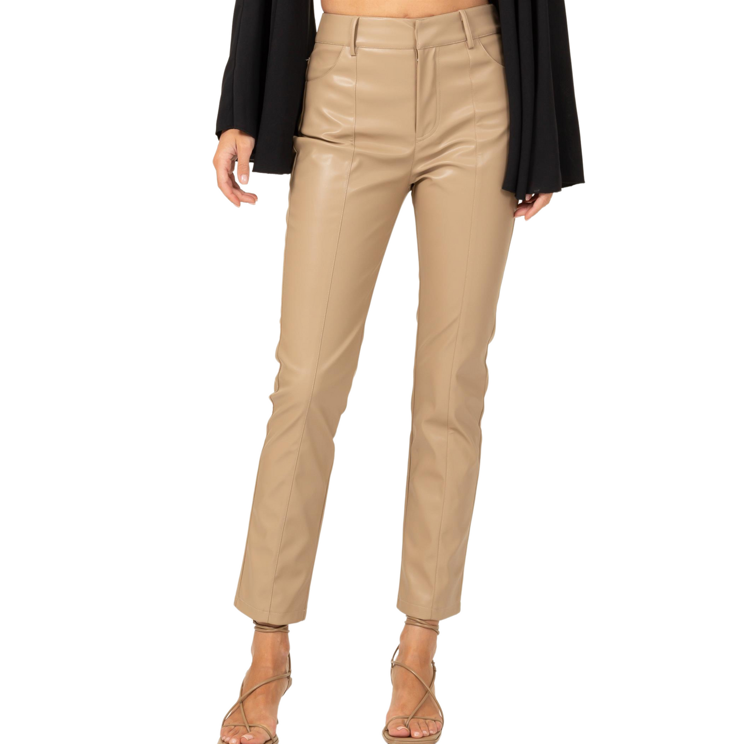 Fashion on Earth P-Leather Pants Brown or Khaki (S-L)