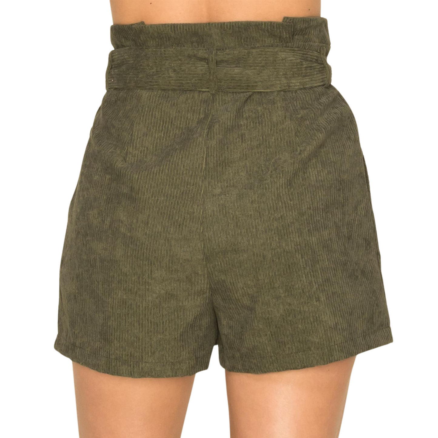 Hyfve Corduroy Belted Soft Shorts Mauve or Olive (S-L)