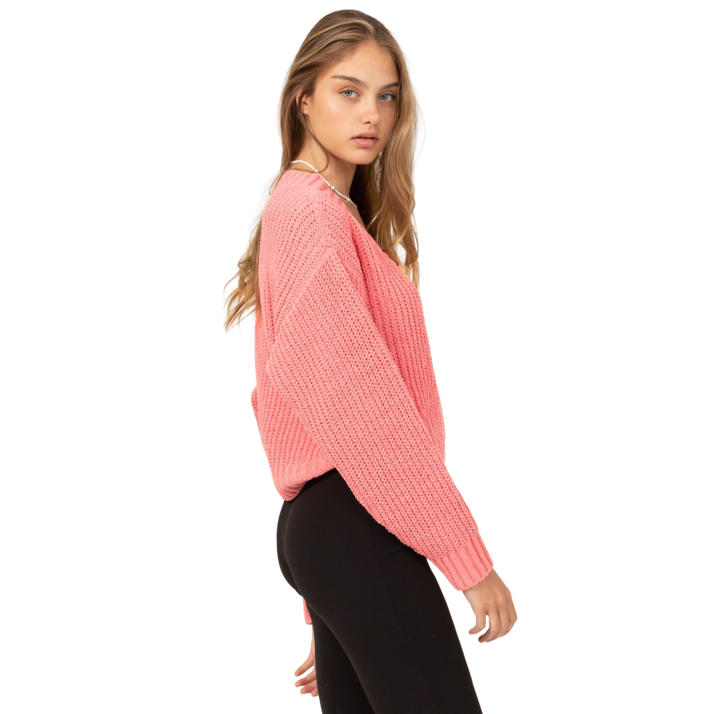 Double Zero Cross Chest Hemline Crop Sweater (2 Colors! S-L)