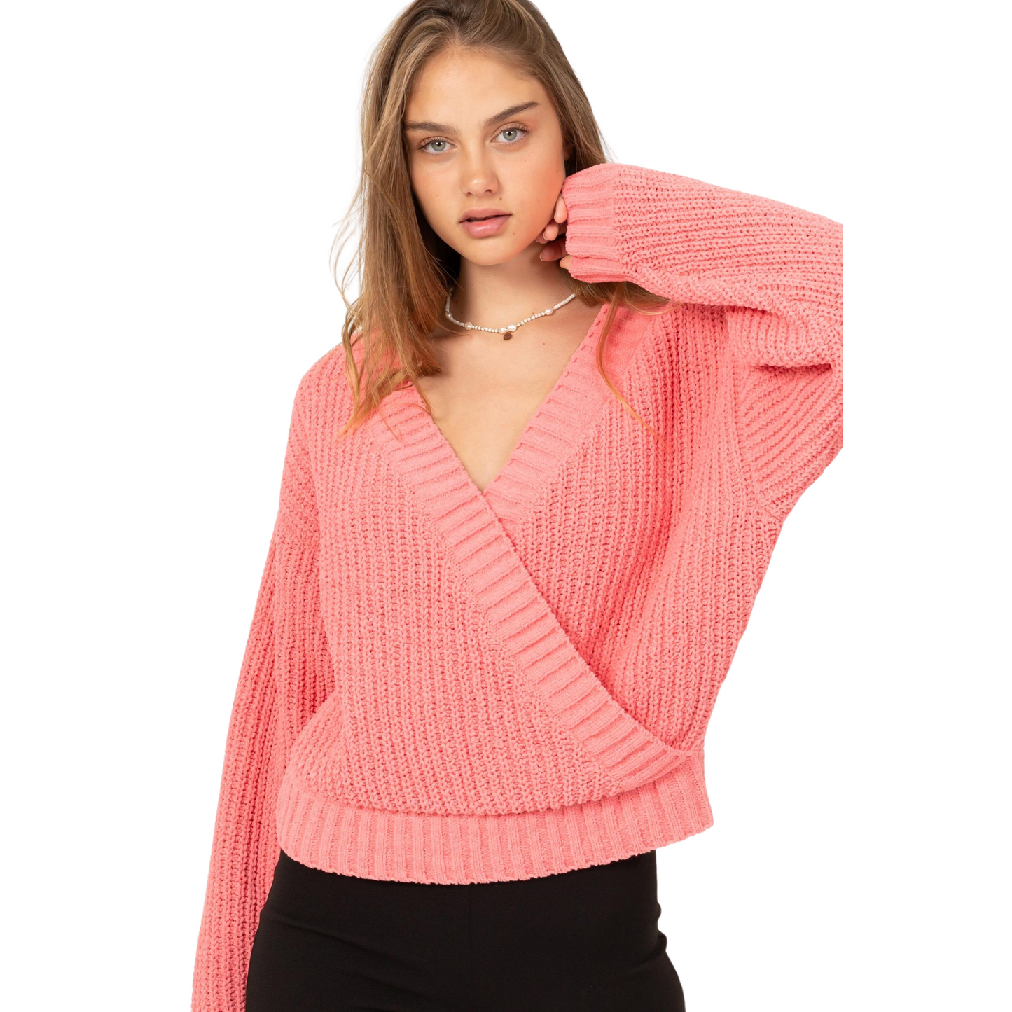 Double Zero Cross Chest Hemline Crop Sweater (2 Colors! S-L)
