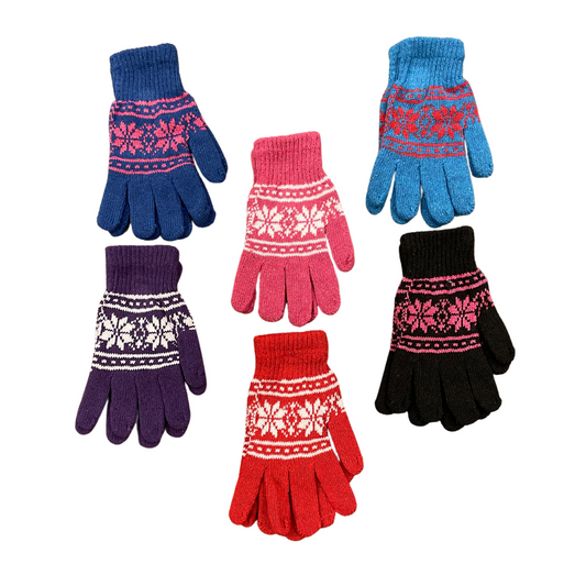 Knit Holiday Printed Winter Gloves (6 Colors!)