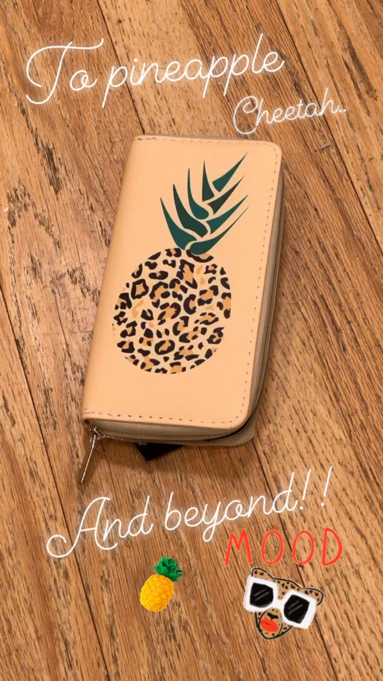Minky Pineapple Cheetah Wallet