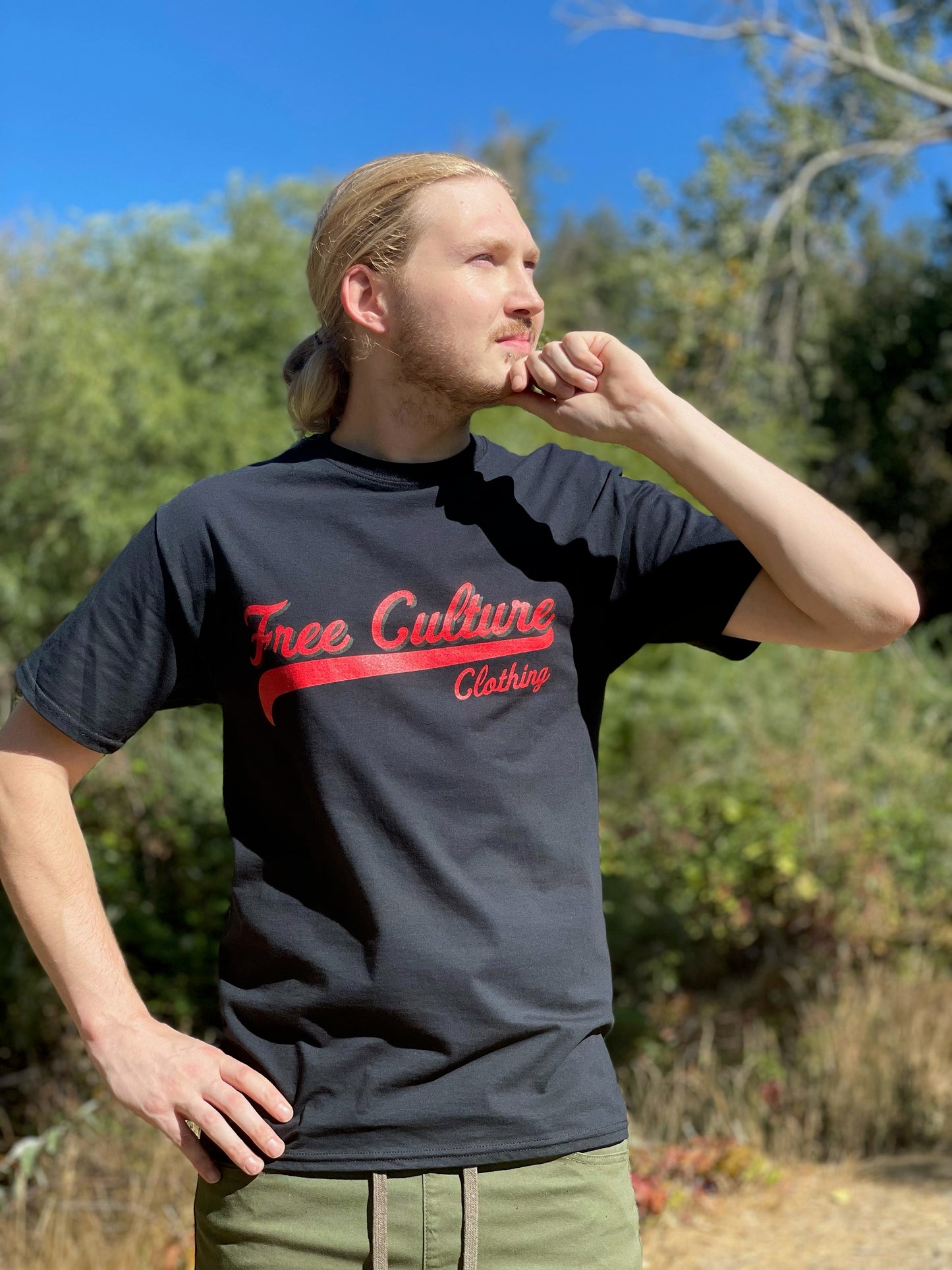 Free Culture Baseball Print Tee Black (S-3XL)
