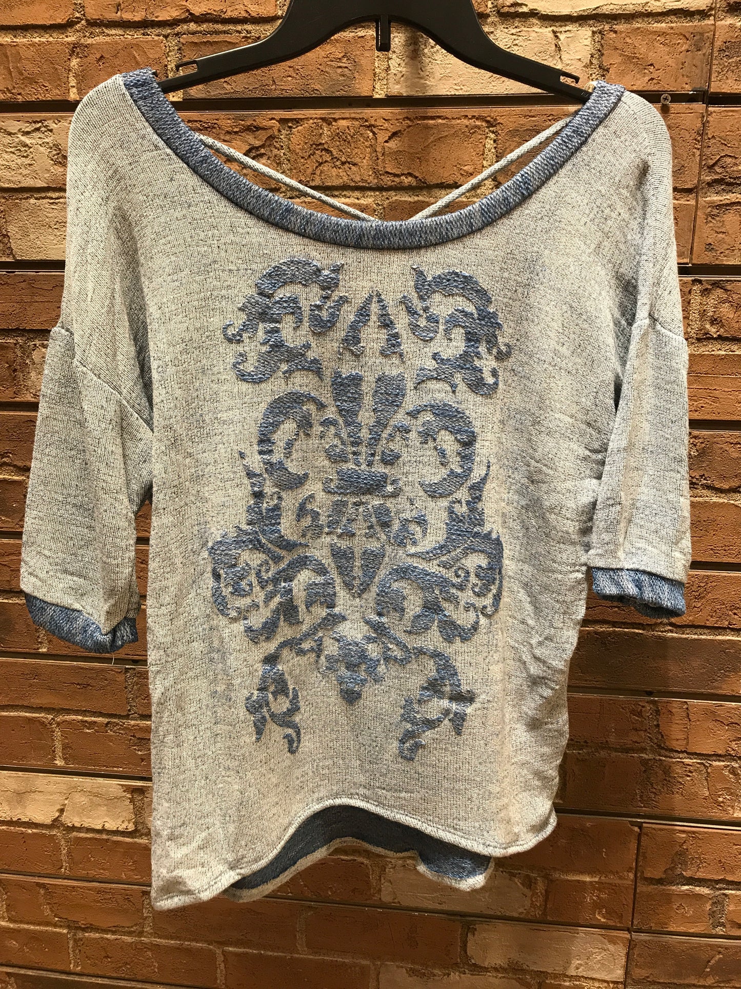 Blu Pepper Knit Top W/ Cross Straps (S-L)