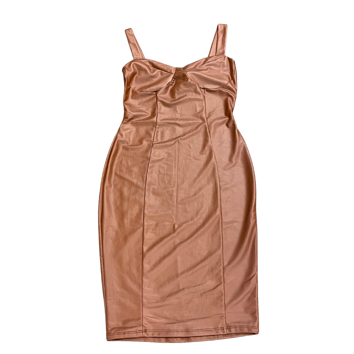 Uptown Brown Leather Mini Dress (S-L)