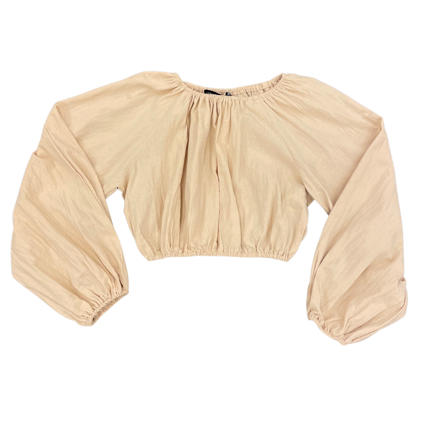 Hyfve Sand Ruffled Long Sleeve Crop Top (S-L)
