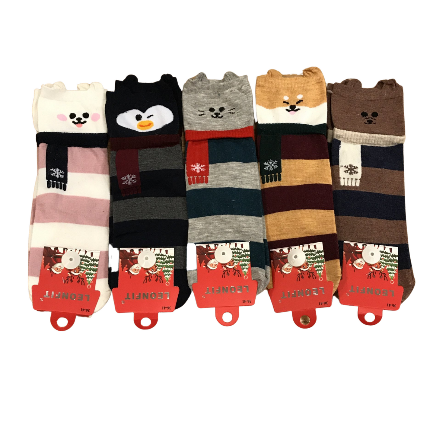 Leonfit Winter Animal Socks W/Scarves