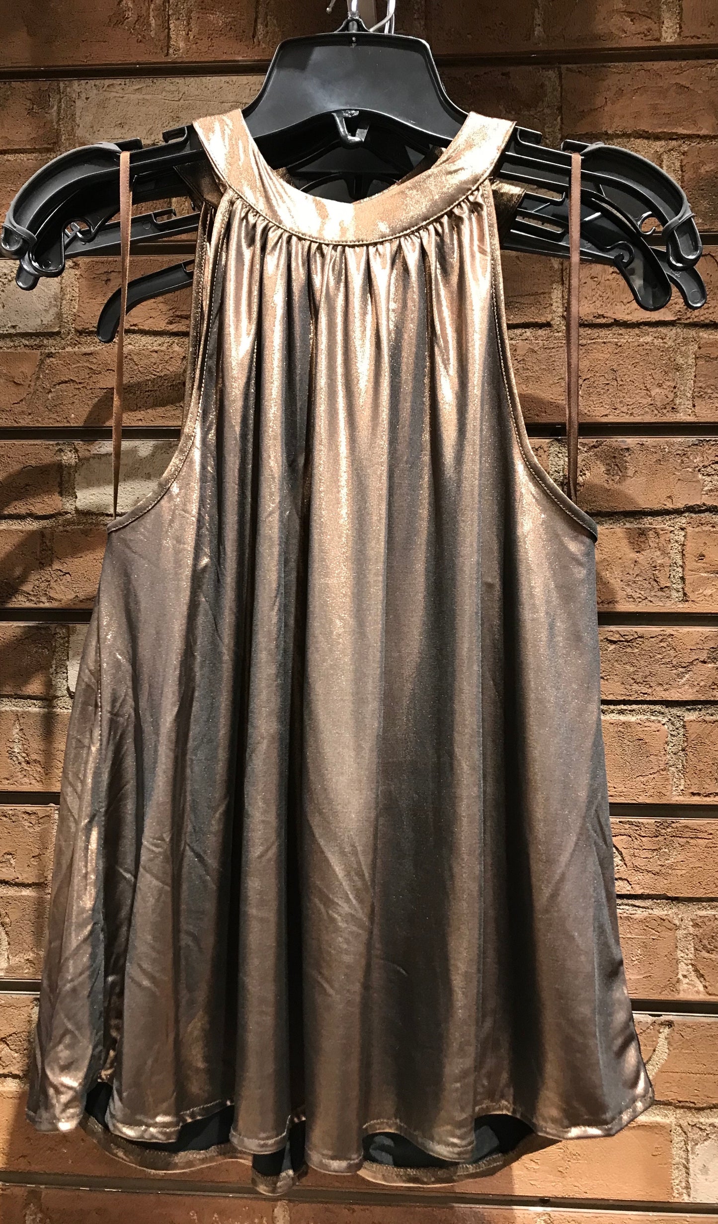 One <3 Clothing Silky Brown Halter Top (One Size Fits Most!)