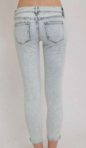 Sneak Peak Low Rise Distressed Stretch Denim (Acid Wash 0-13)