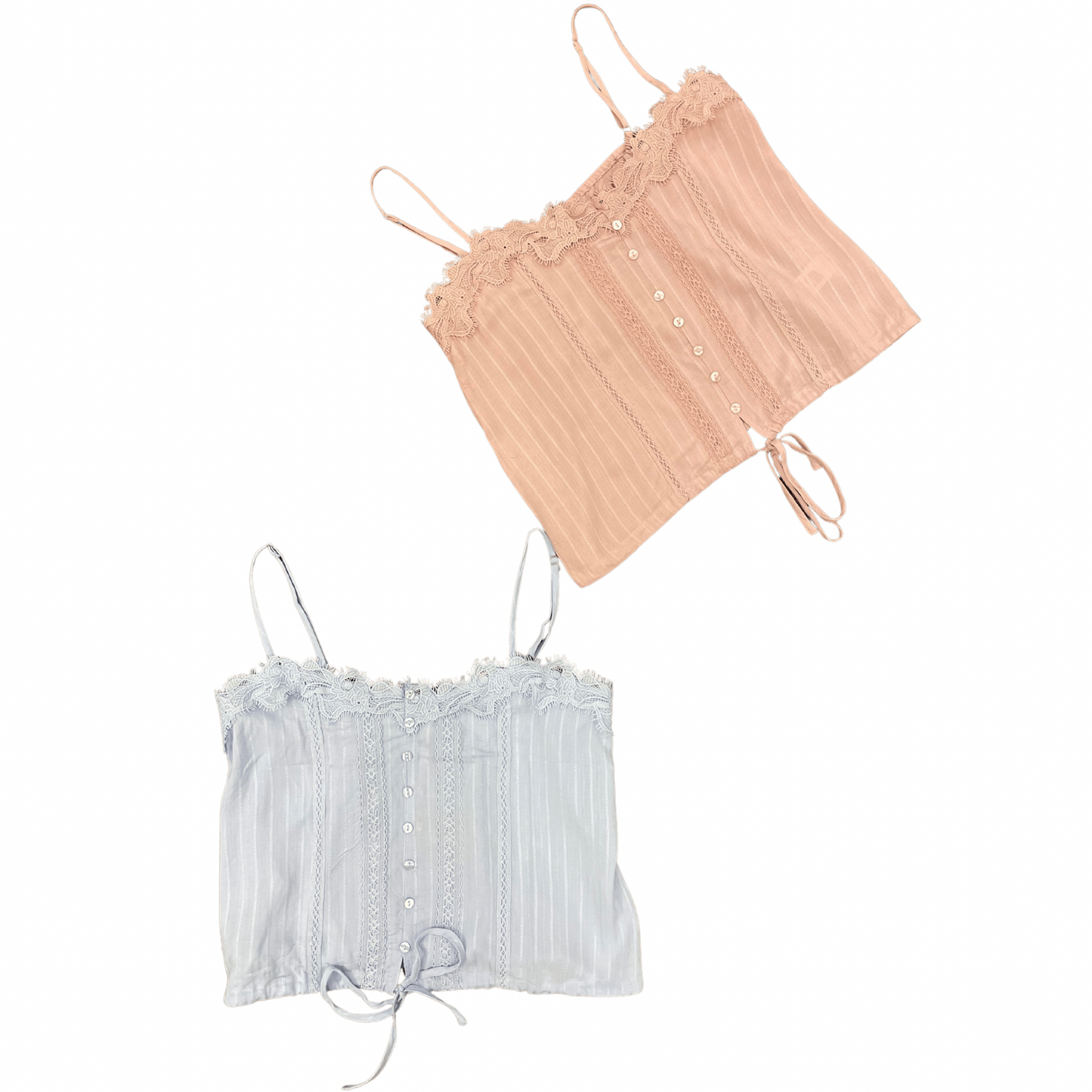 Blu Pepper Lace Trimmed Button Up Cami (2 Colors S-L)